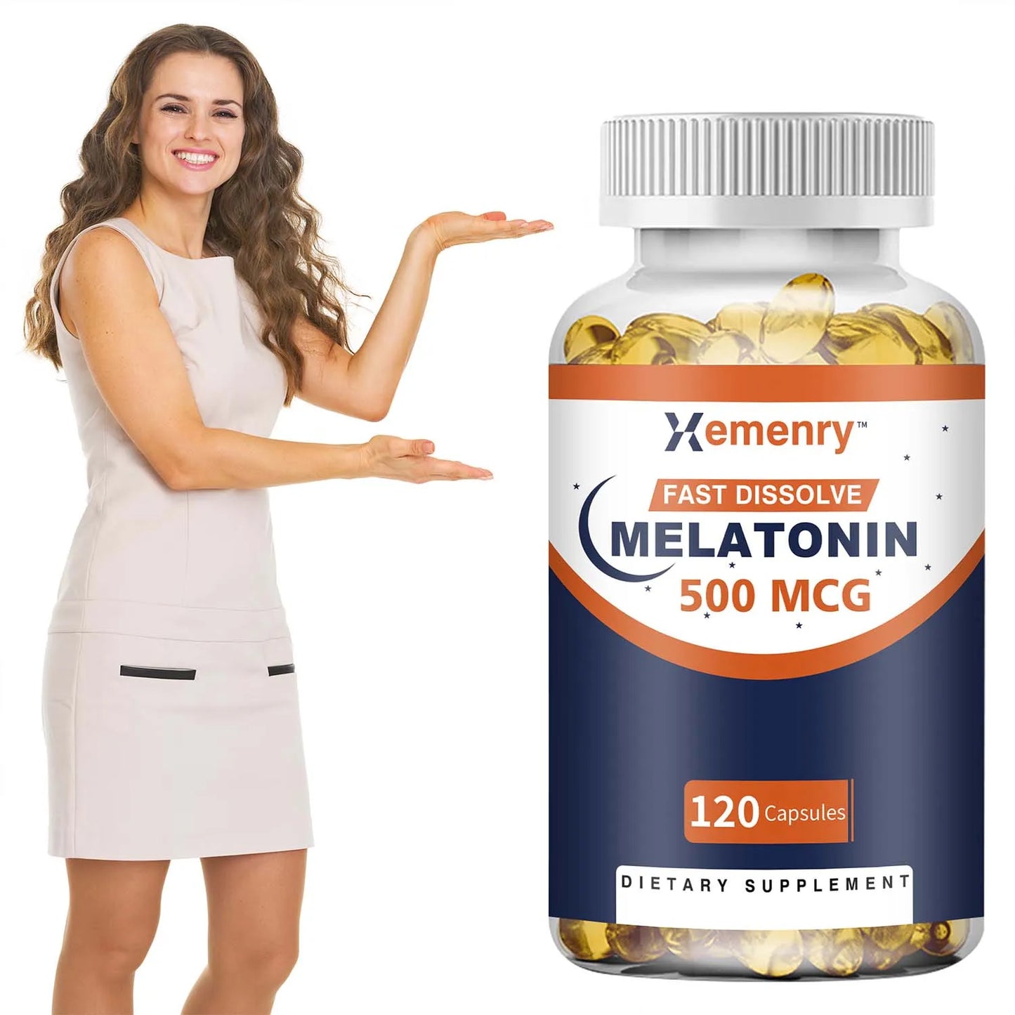 Melatonin - Nighttime Sleep Aid That Promotes Relaxation and Healthy Sleep, Supporting Deep Sleep - 120 Capsules