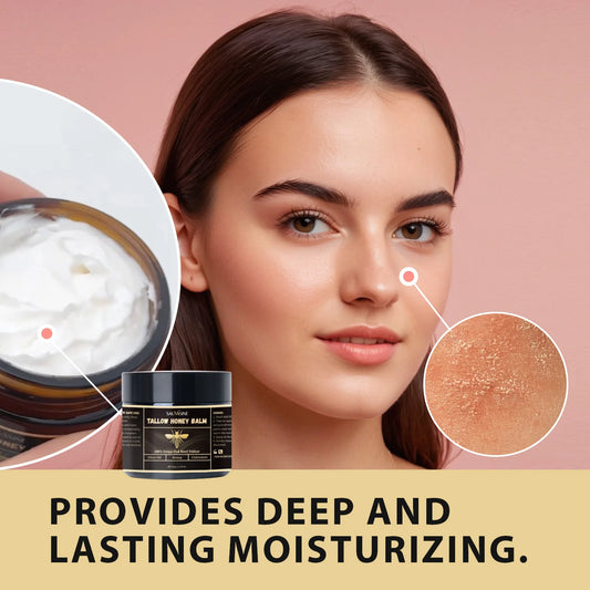 60g Grass-Fed Beef Tallow Honey Balm Moisturizing Tallow Face Cream Hydrating Skin Improve Elasticity Dullness Firming Skin